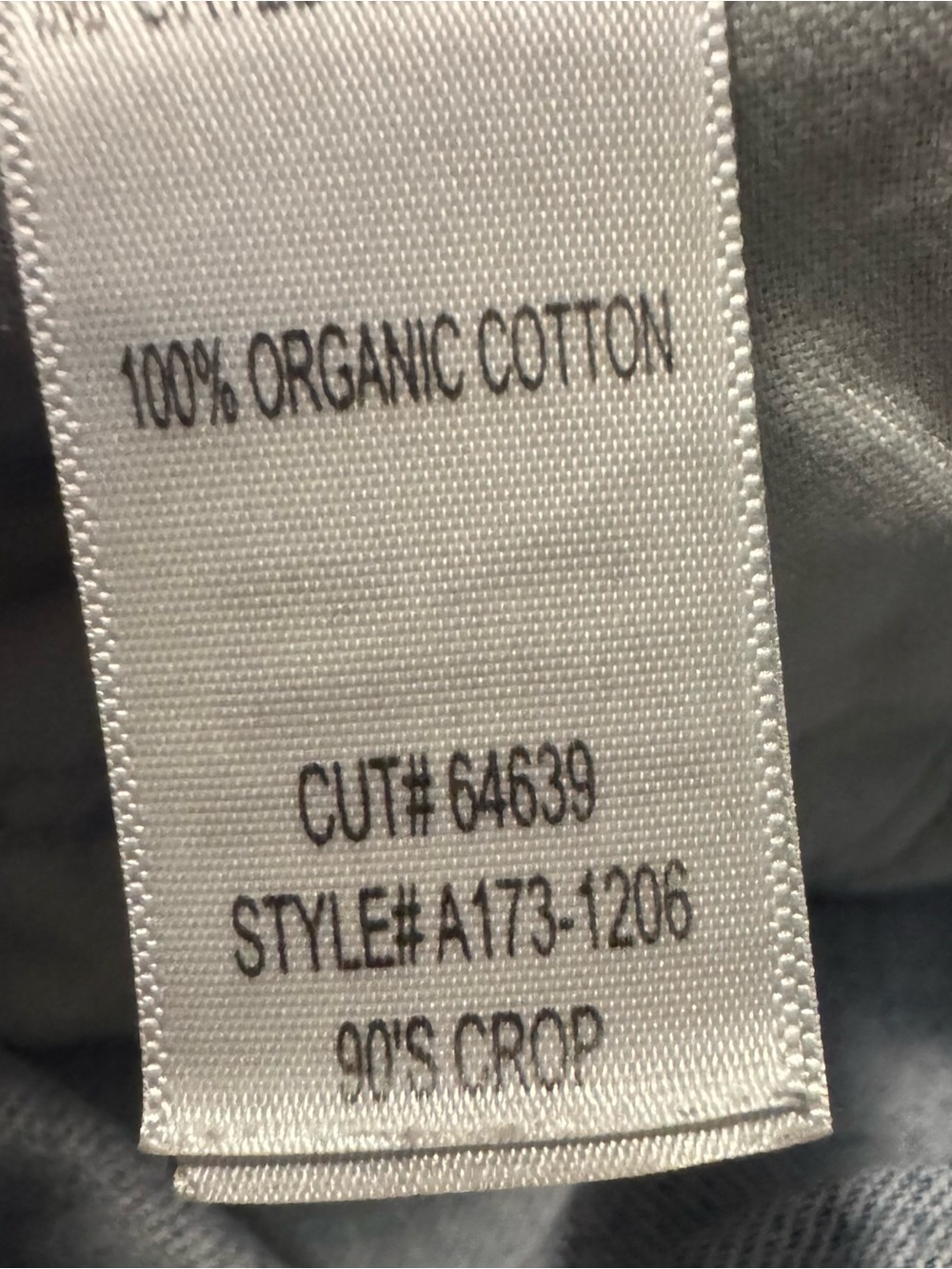 AGOLDE 90's Crop in Nerve Sz 29 100% Organic Cotton A1736-1206 - Picture 8 of 9